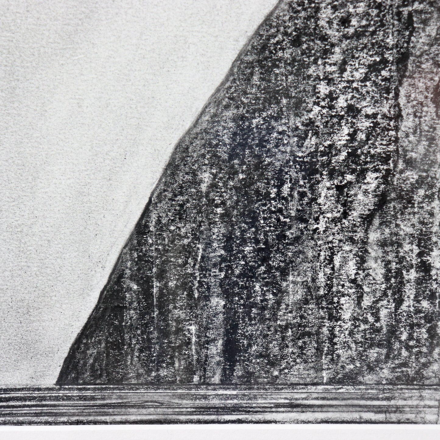 David Roberts — Milford Study. Framed charcoal drawing