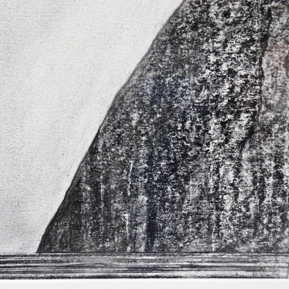 David Roberts — Milford Study. Framed charcoal drawing