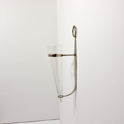 Wrought Iron and Glass Wall Sconce Vase