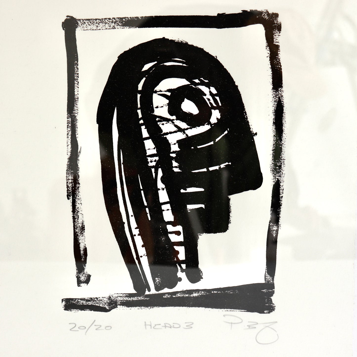 Detail of bold ink marks screen print