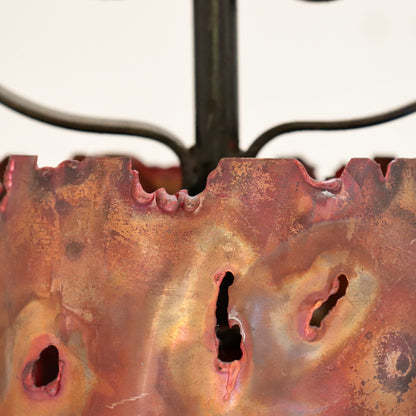 Artisan-Made Copper and Wrought Iron Pendant Light