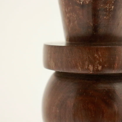 Macro of walnut turning and patina.