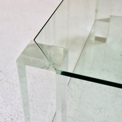 Vintage Glass and Lucite coffee table