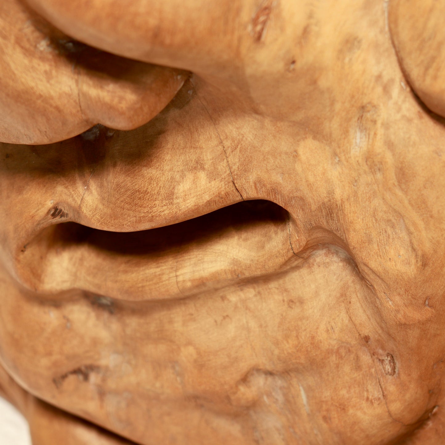 Large Hand-Carved Sculptural Side Table