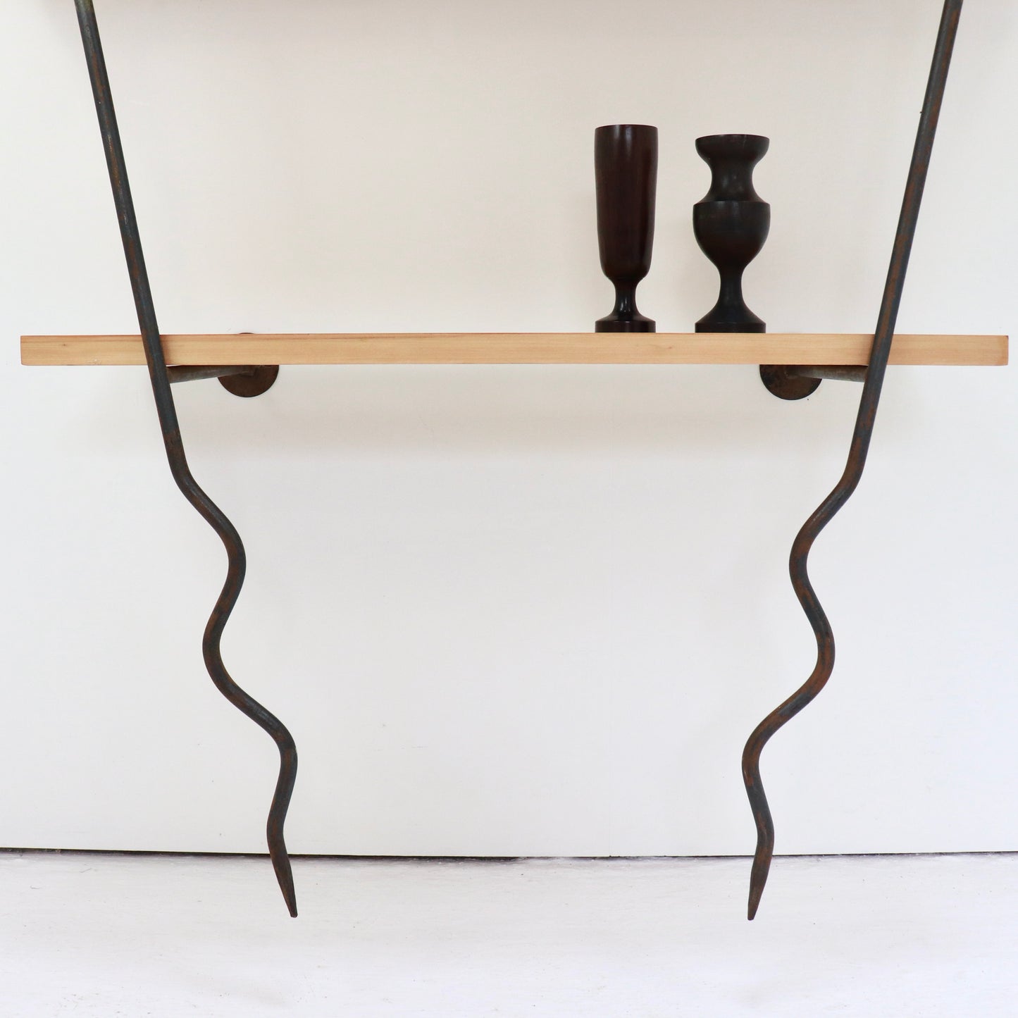 Wrought Iron & Timber Wall Shelves