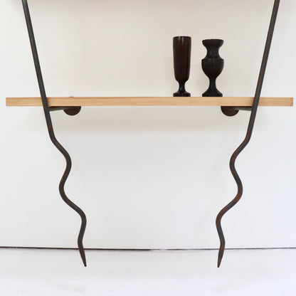 Wrought Iron & Timber Wall Shelves