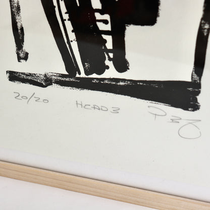 Signed limited edition Benyovits print abstract head