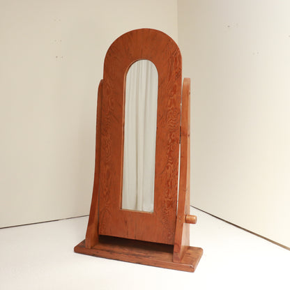 Artisan-Made Pine Cheval Mirror