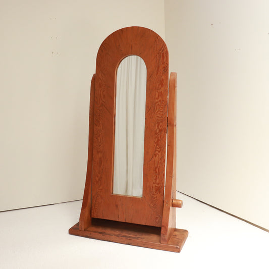 Artisan-Made Pine Cheval Mirror