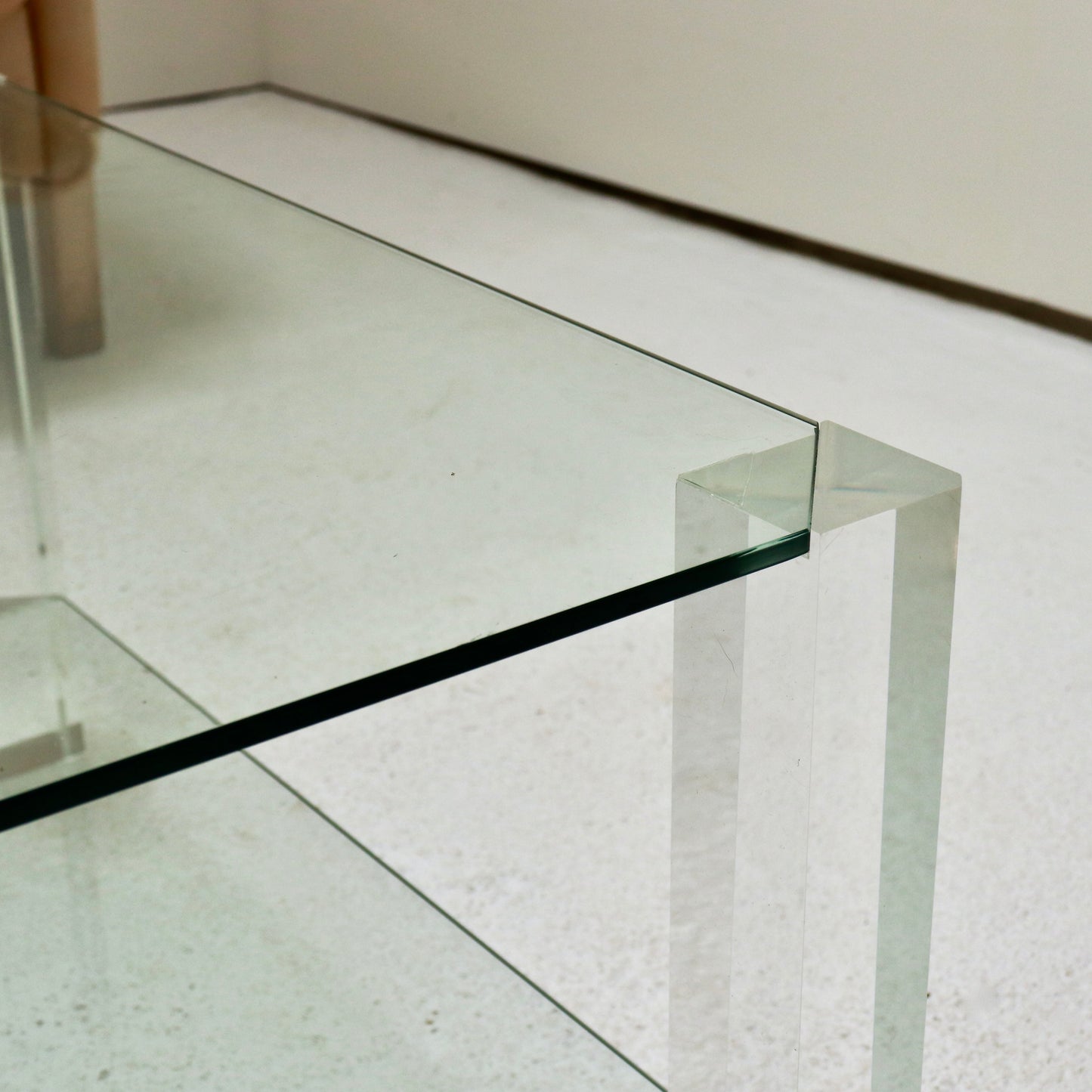 Vintage Glass and Lucite coffee table
