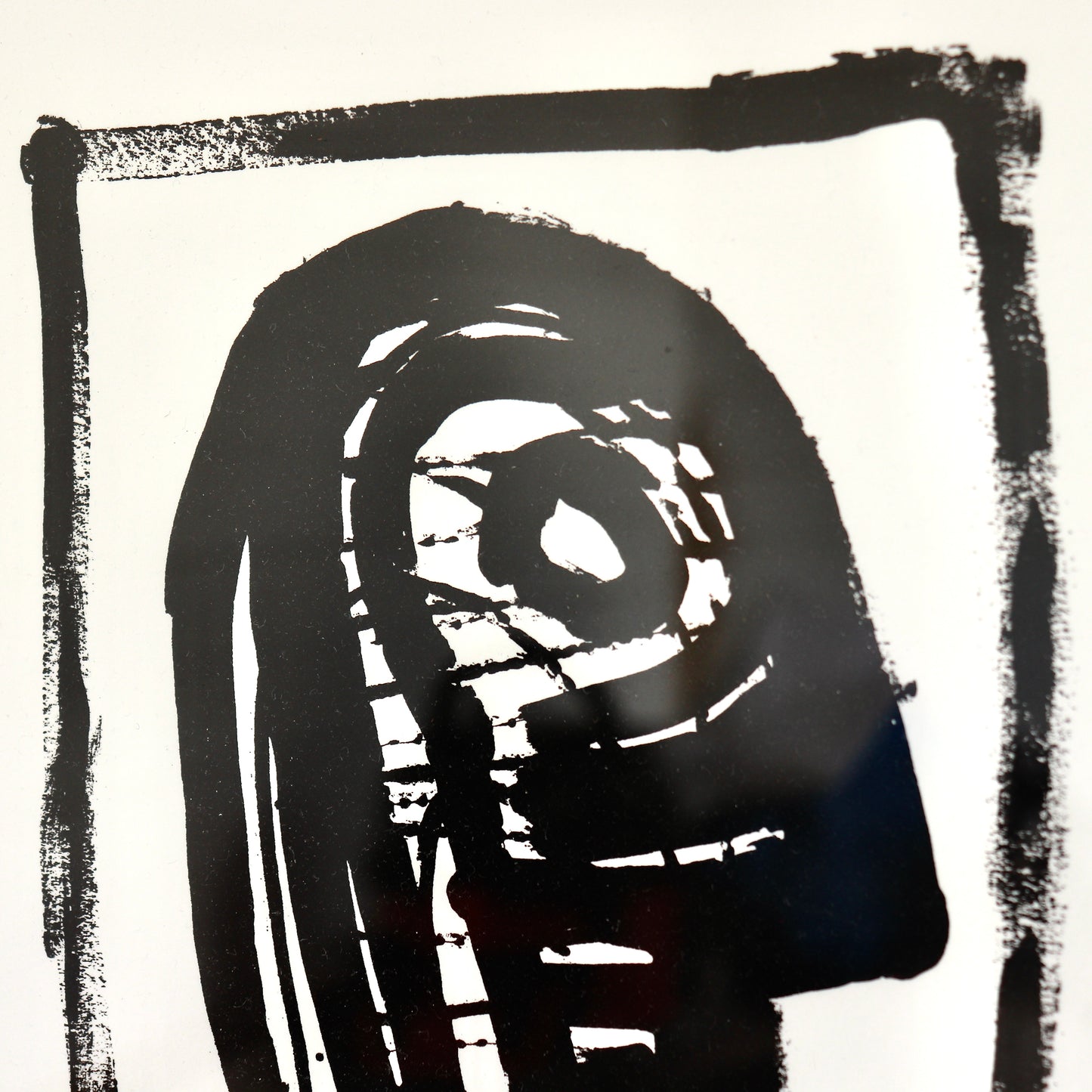 Framed modernist head composition artwork