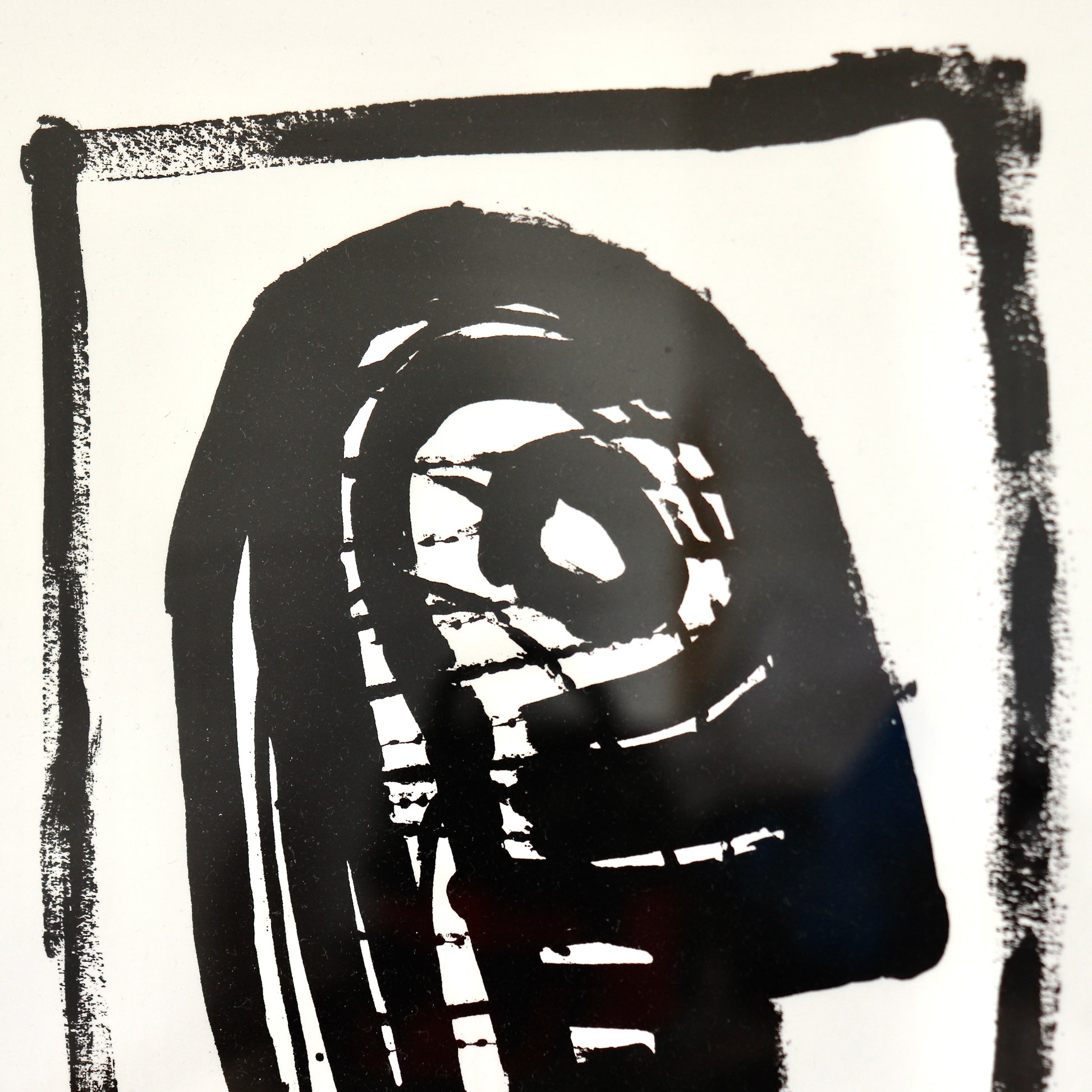 Framed modernist head composition artwork