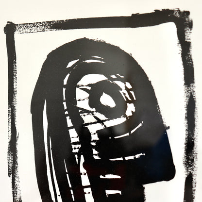 Framed modernist head composition artwork