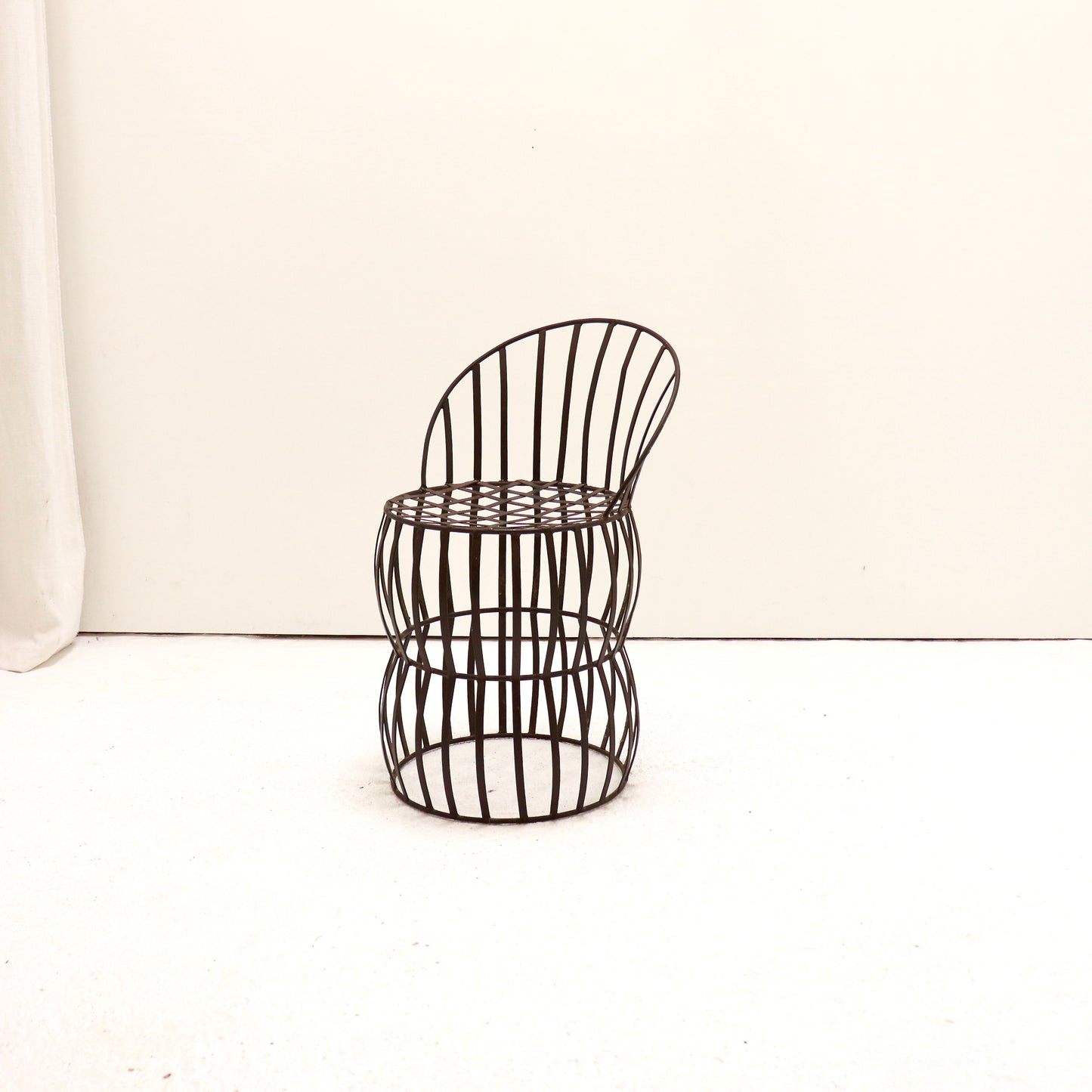 Early 20th-Century French Iron Strap Chair