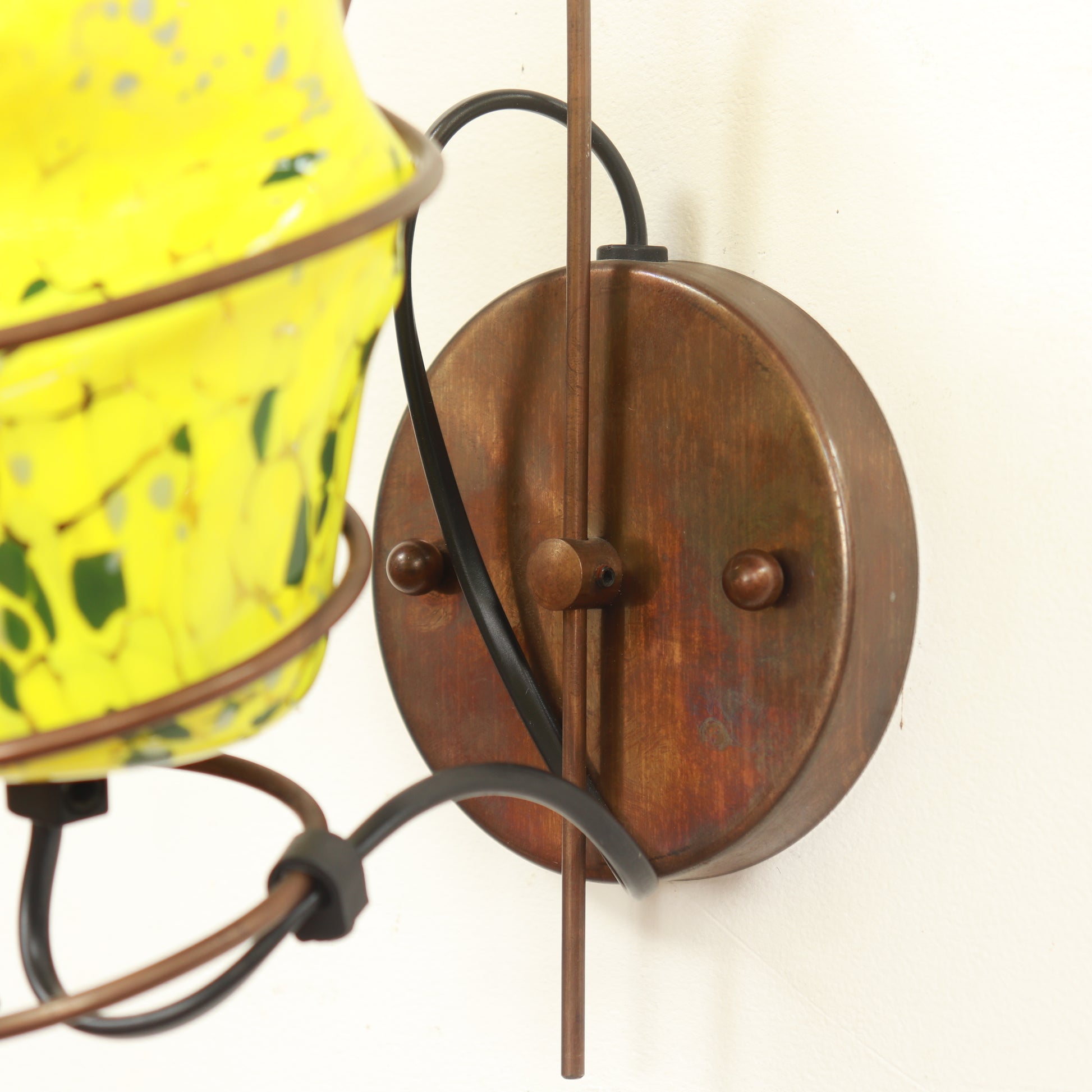 Bronze toned wall mount of Italian Murano wall light