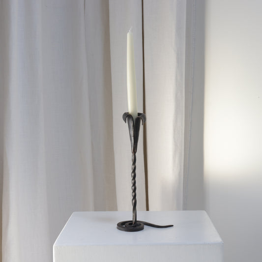 Artisan Wrought Iron Candle Holder Europe, mid-20th century