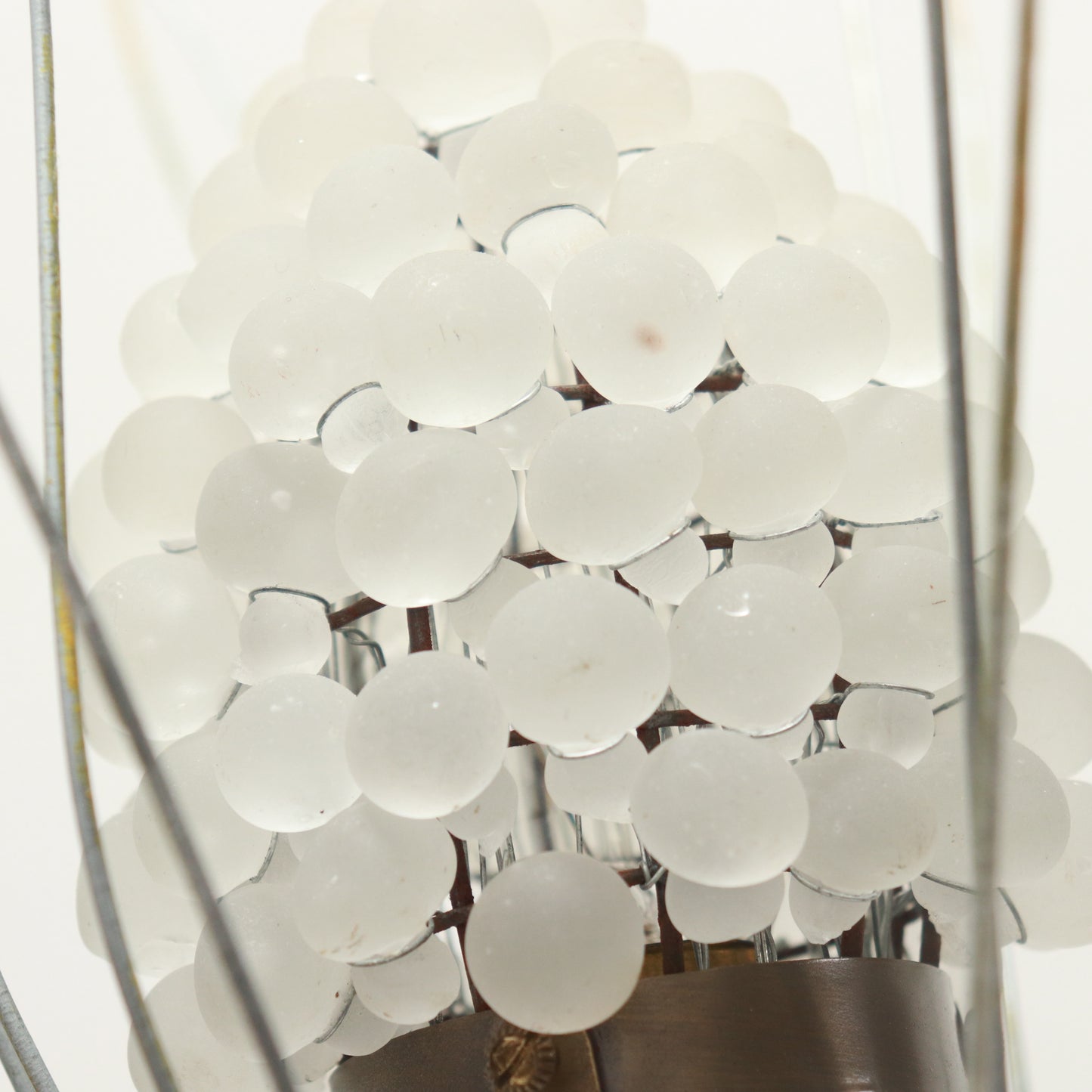 Close-up of frosted glass balls forming grape-like lamp shade