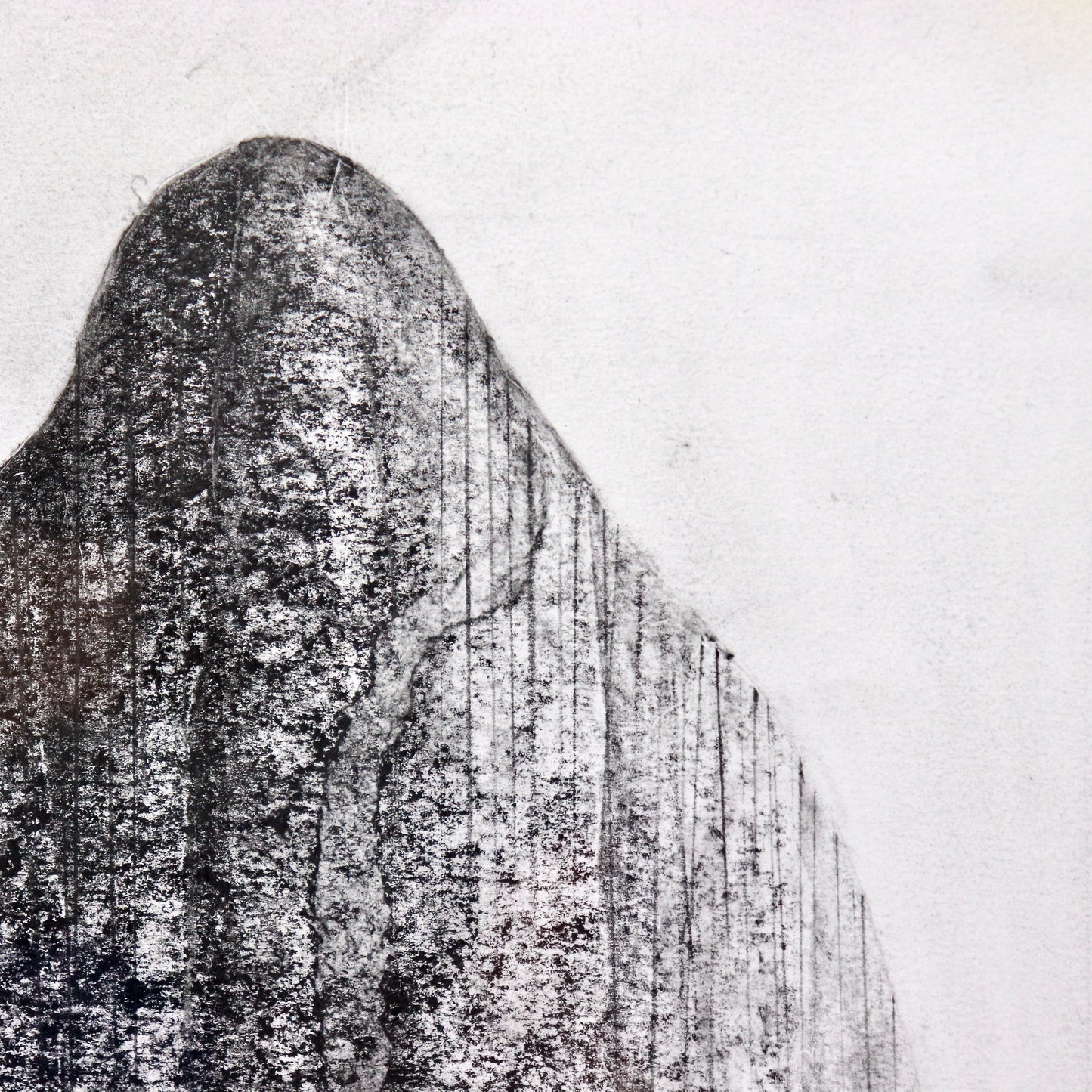 Close-up of texture in David Roberts charcoal study