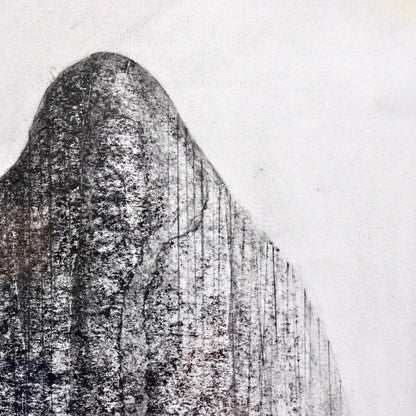 Close-up of texture in David Roberts charcoal study
