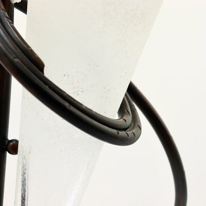 Pair of Italian Hand-Forged & Glass Table Lamps