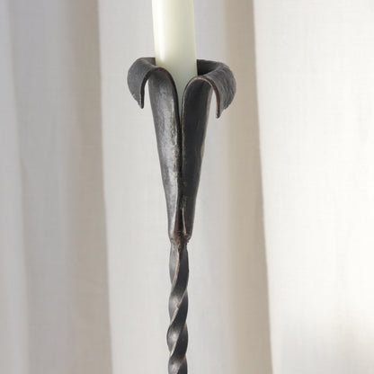 Artisan Wrought Iron Candle Holder Europe, mid-20th century