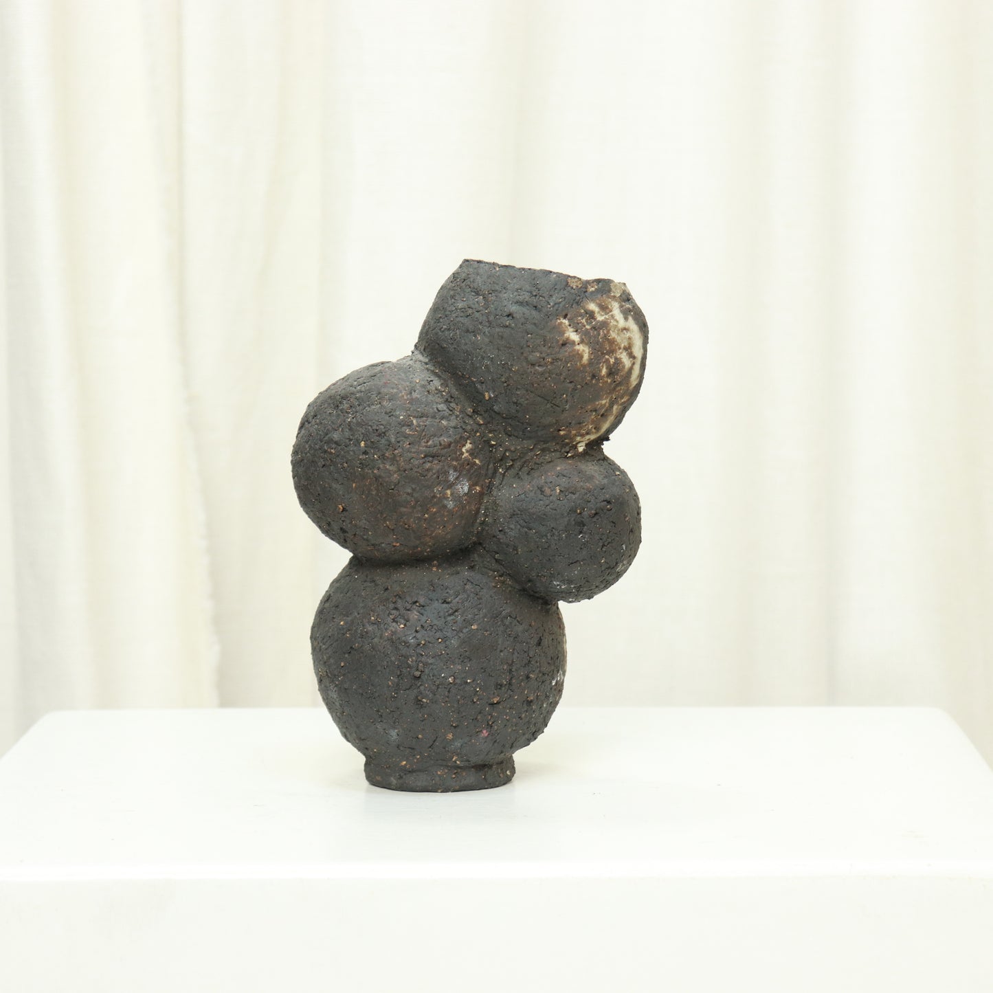 Brutalist Textural Stoneware Vase