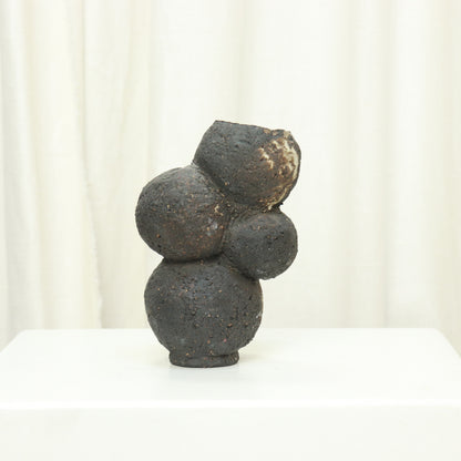 Brutalist Textural Stoneware Vase