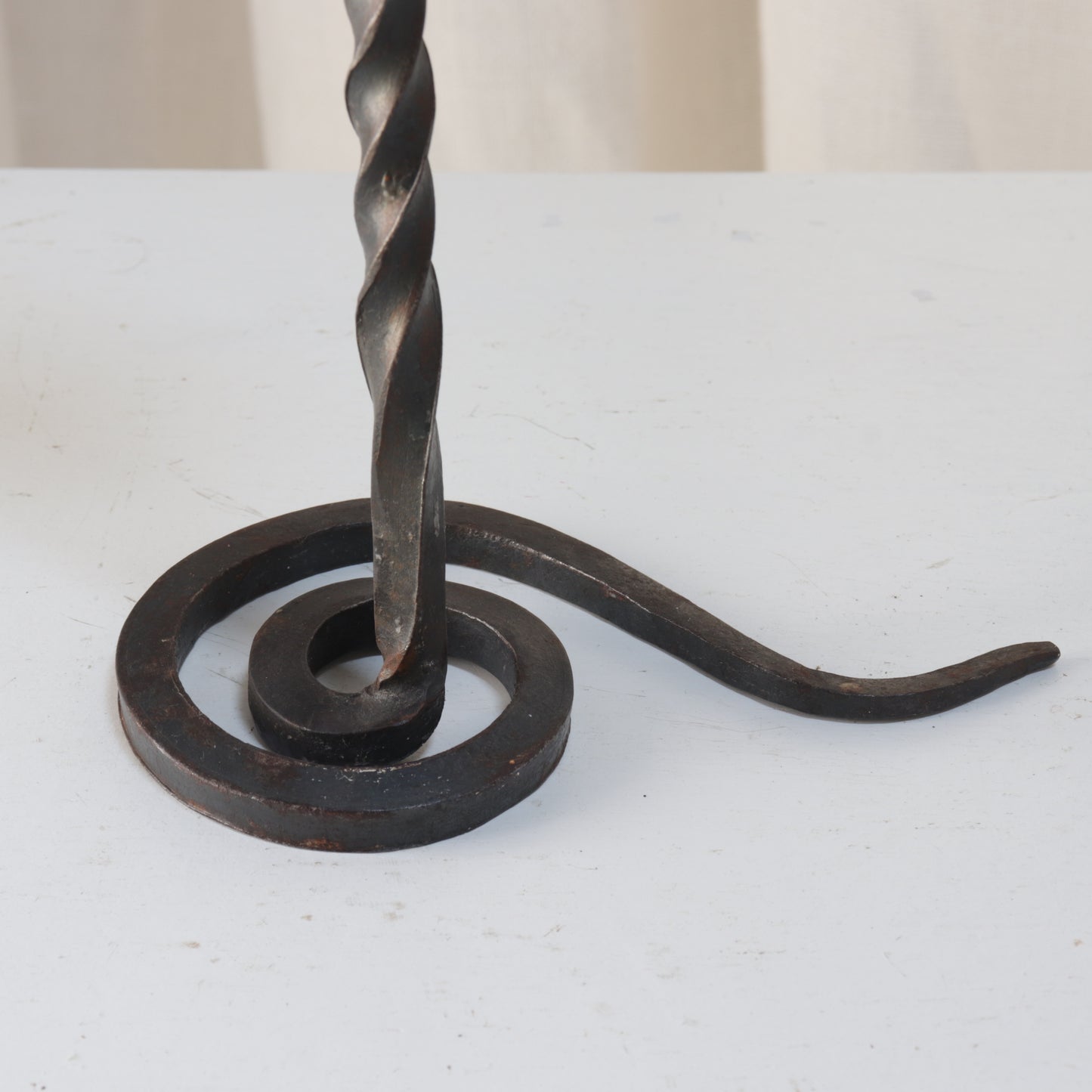 Artisan Wrought Iron Candle Holder Europe, mid-20th century