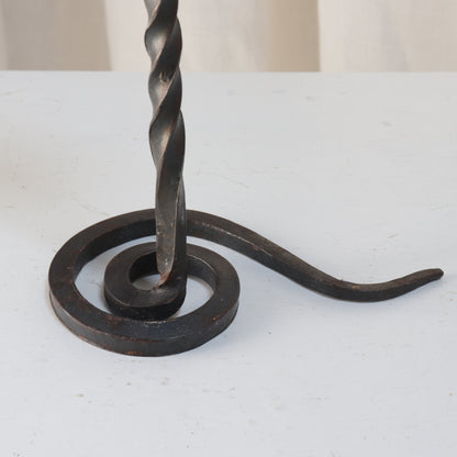 Artisan Wrought Iron Candle Holder Europe, mid-20th century