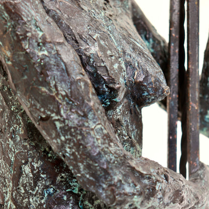 Detail of patinated bronzed plaster surface texture