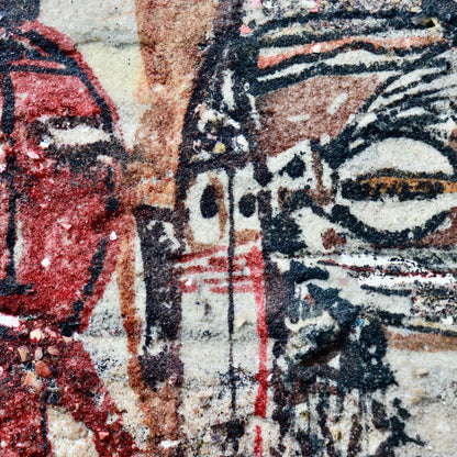 Carborundum painting detail showing textured surface