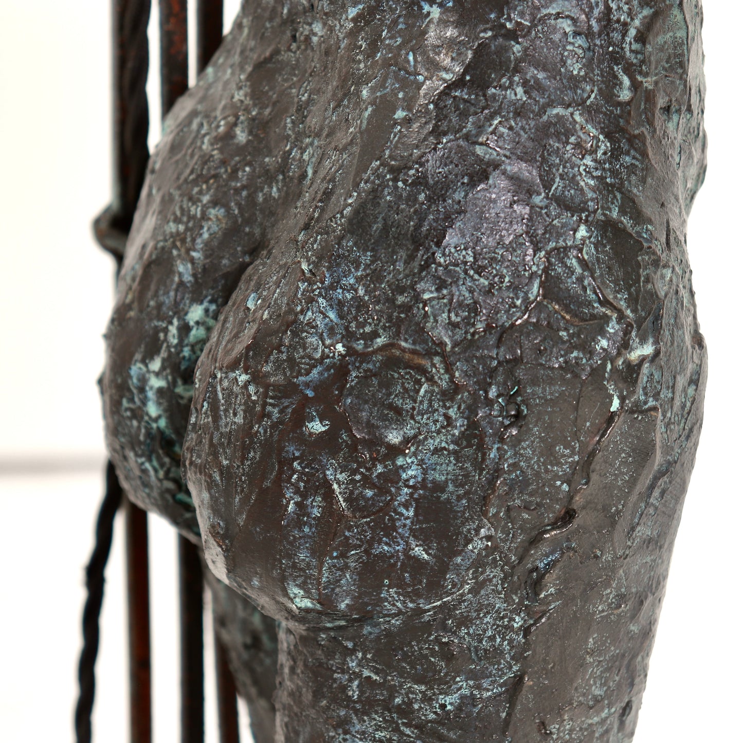 Figural Floor Lamp in Bronzed & Patinated Plaster