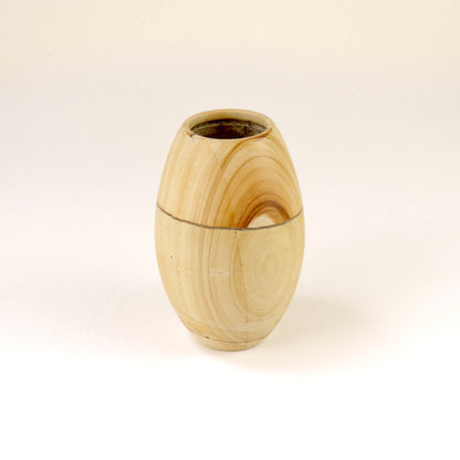 Vintage Teakwood Marble vase