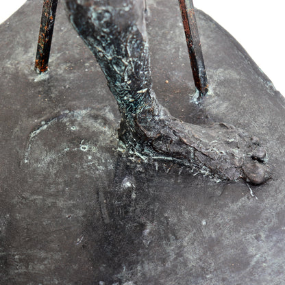Figural Floor Lamp in Bronzed & Patinated Plaster