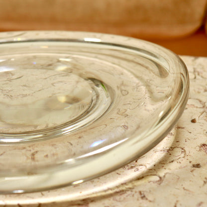 Heavy clear glass decorative bowl, Danish 20th century