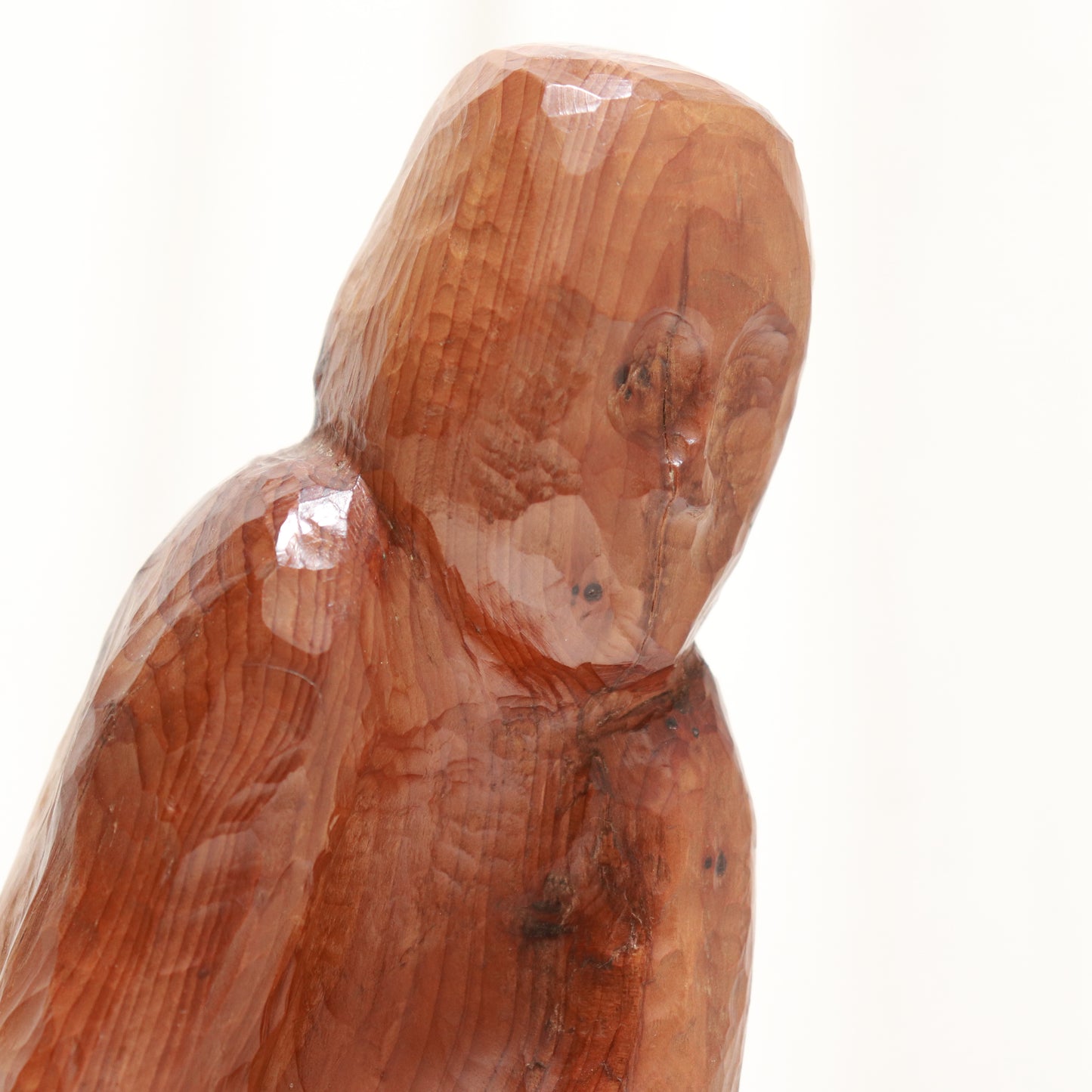 Mid-Century Hand-Carved Wooden Figure