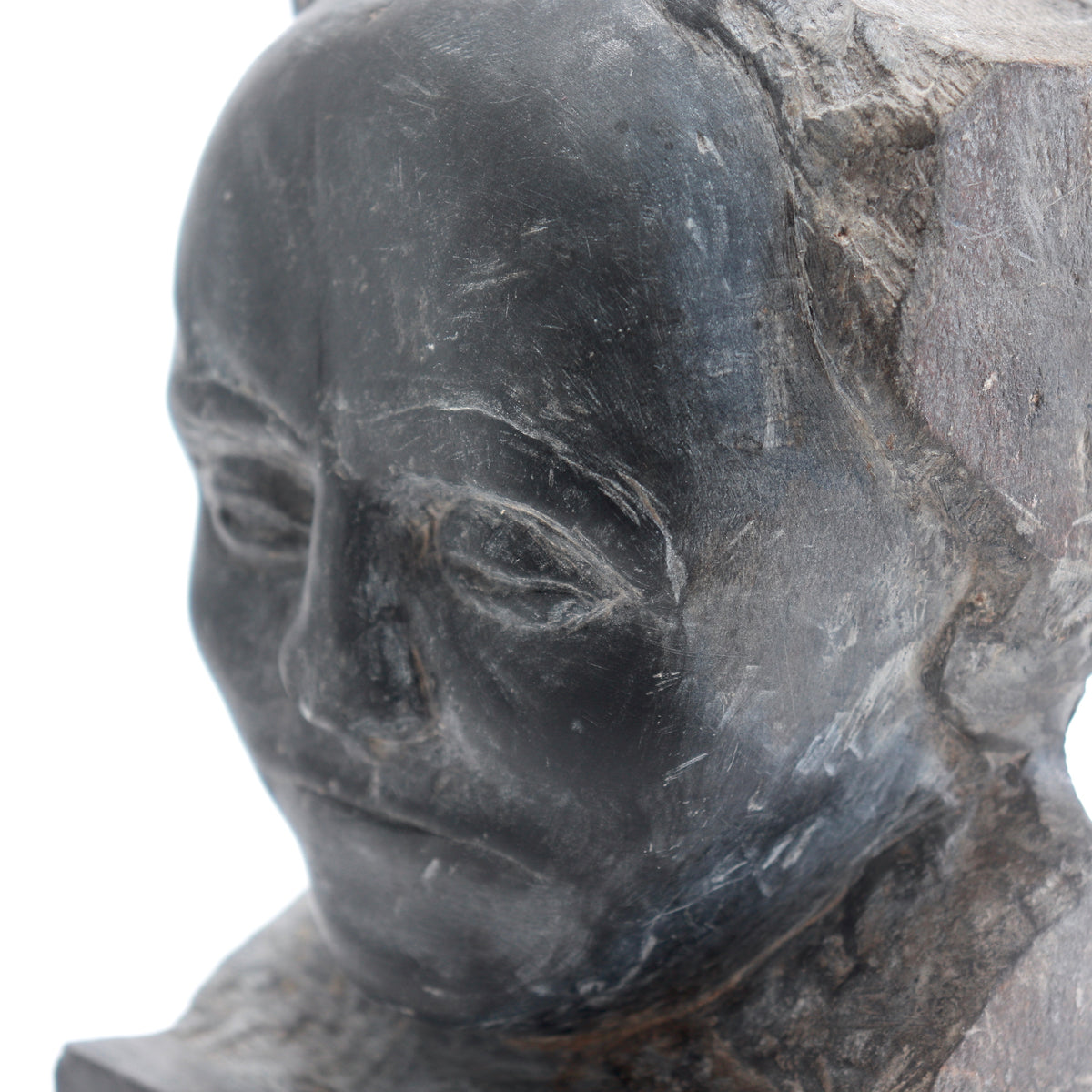 Carved Slate Portrait Bust