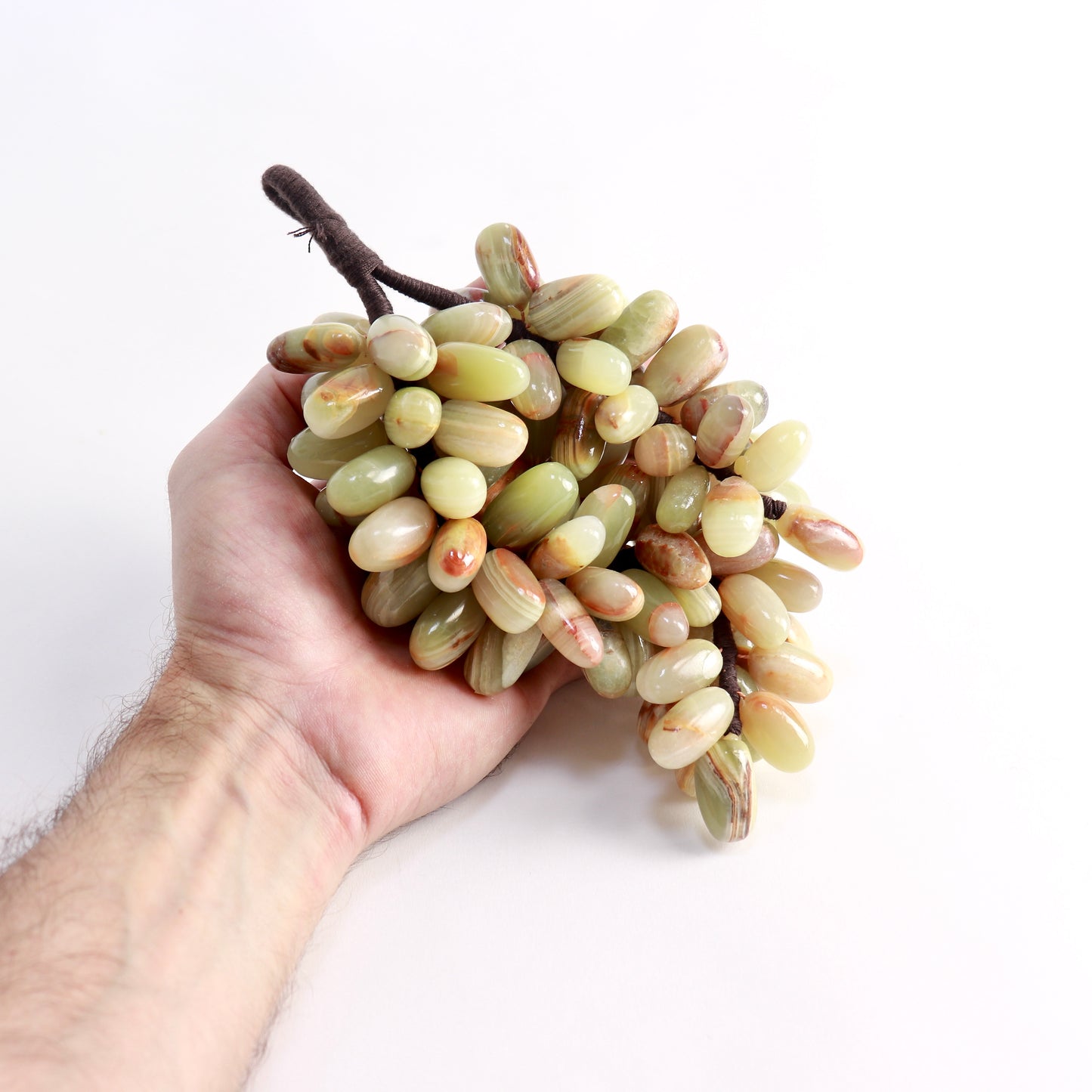 Vintage bunch of carved onyx grapes sculpture