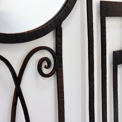 French Art Deco Wrought Iron Hall Stand with Mirror, c.1930