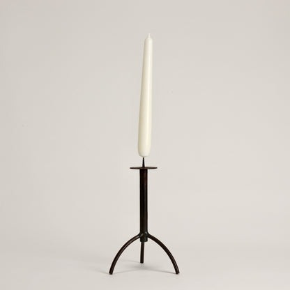 small brutalist iron pricket candlestick tripod base
