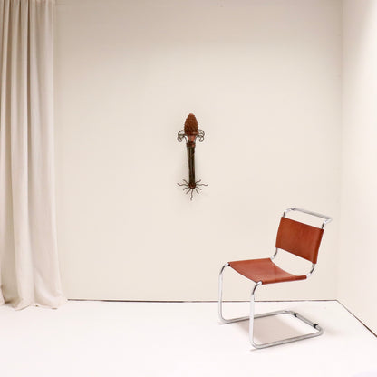 Artisan Iron & Copper Wall Light with Hand-Blown Grape Glass Shade