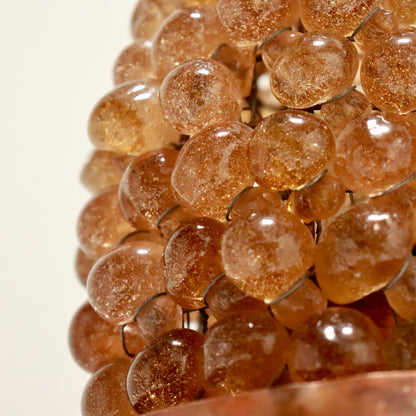 Artisan Iron & Copper Wall Light with Hand-Blown Grape Glass Shade