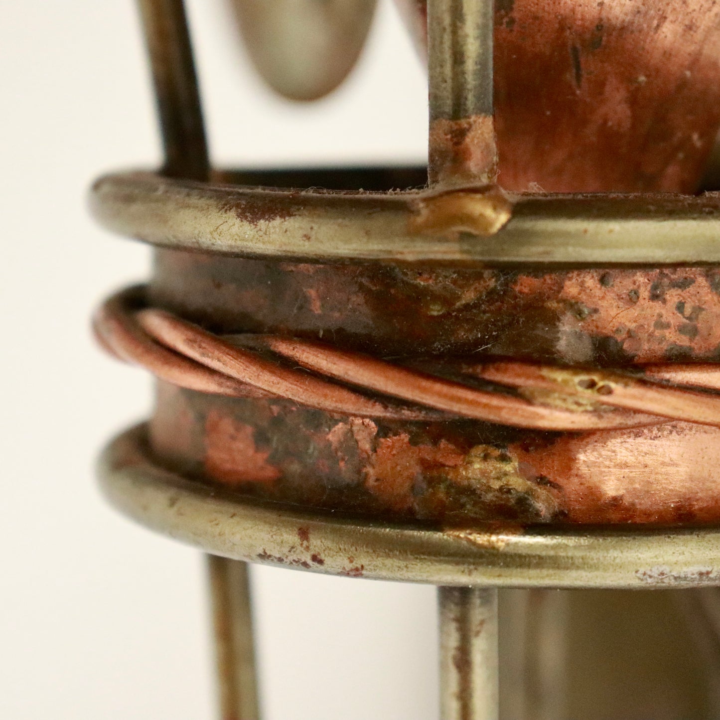 Artisan Iron & Copper Wall Light with Hand-Blown Grape Glass Shade