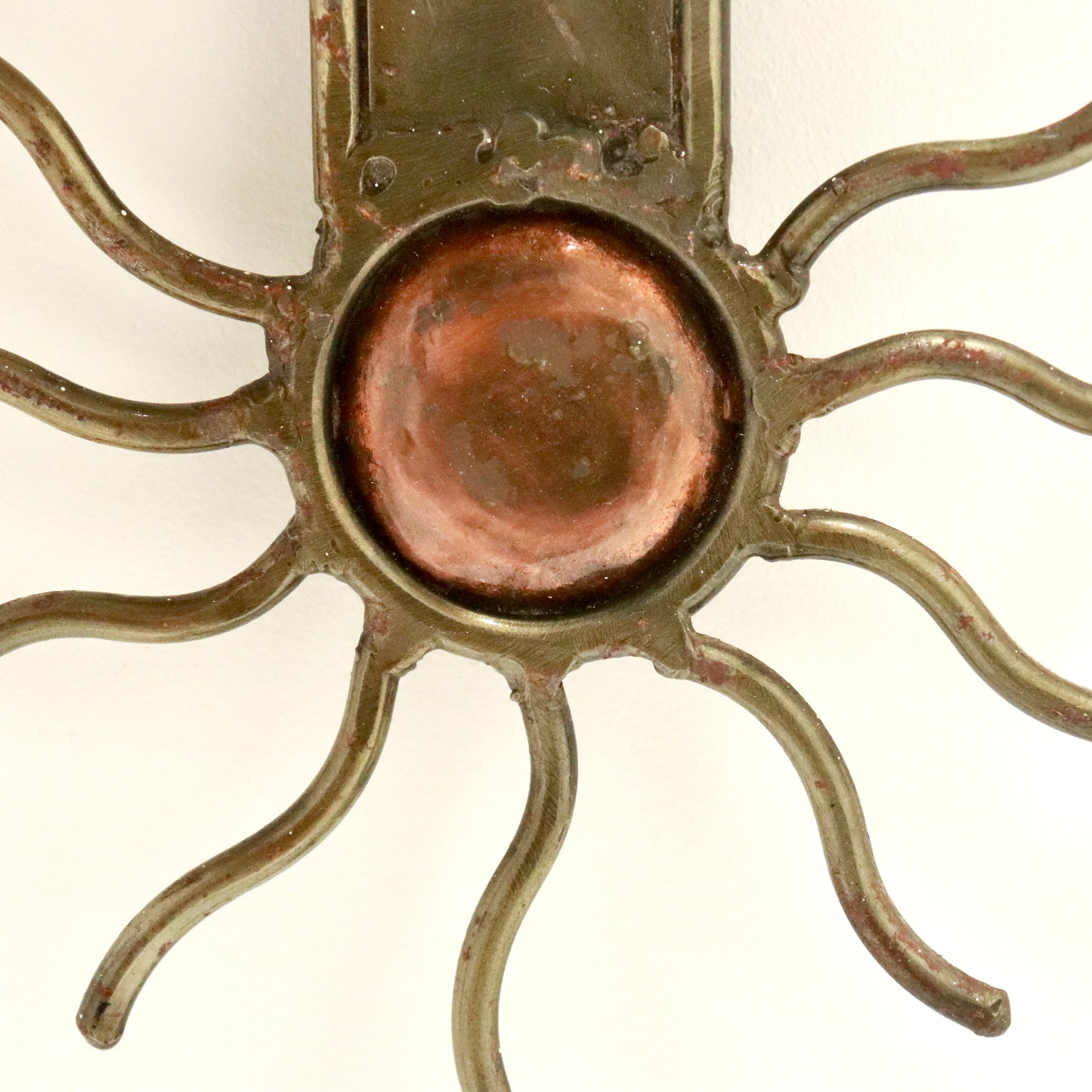 Artisan Iron & Copper Wall Light with Hand-Blown Grape Glass Shade