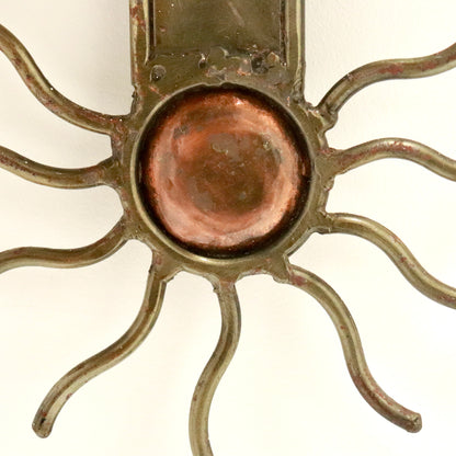 Artisan Iron & Copper Wall Light with Hand-Blown Grape Glass Shade