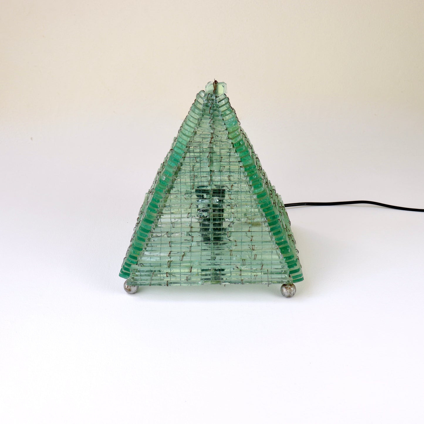 French glass pyramid lamp