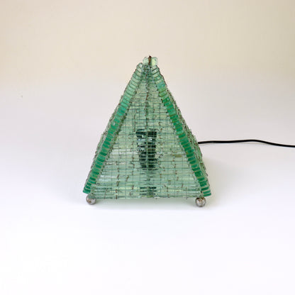 French glass pyramid lamp