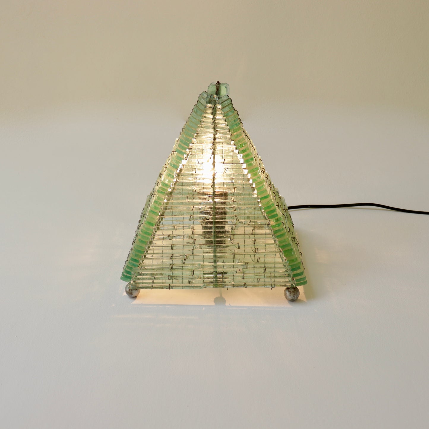 French glass pyramid lamp