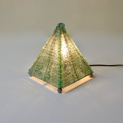 French glass pyramid lamp