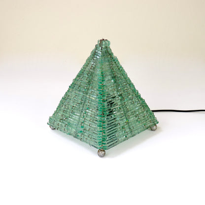 French glass pyramid lamp